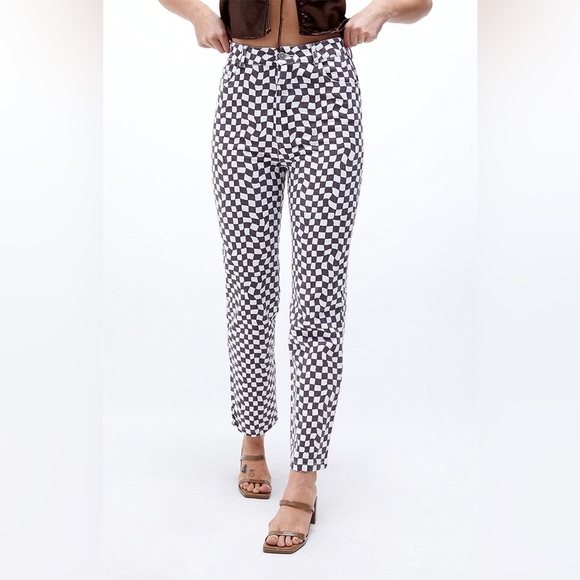 Peppermayo Pants - Peppermayo Electric Avenue Trousers in Checker - Size 8